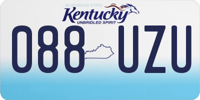 KY license plate 088UZU