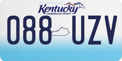 KY license plate 088UZV