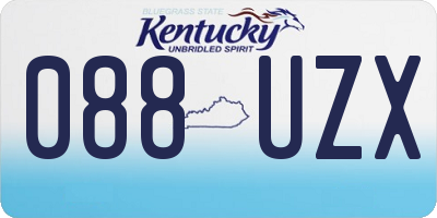 KY license plate 088UZX