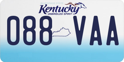 KY license plate 088VAA