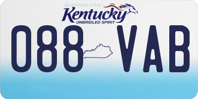 KY license plate 088VAB