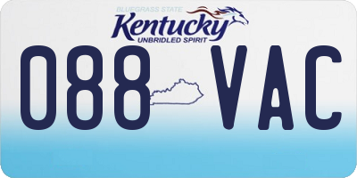 KY license plate 088VAC