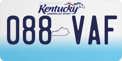 KY license plate 088VAF