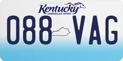 KY license plate 088VAG