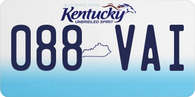 KY license plate 088VAI