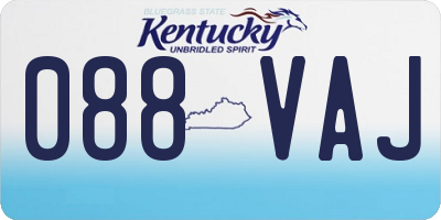 KY license plate 088VAJ