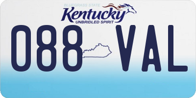 KY license plate 088VAL