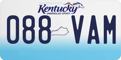KY license plate 088VAM