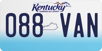 KY license plate 088VAN