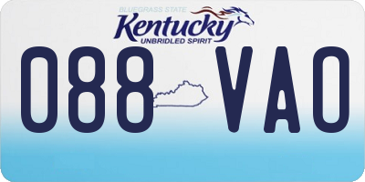 KY license plate 088VAO