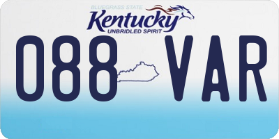 KY license plate 088VAR