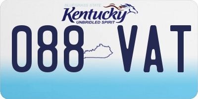 KY license plate 088VAT