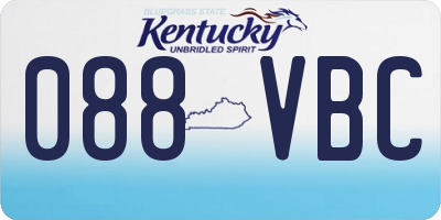 KY license plate 088VBC
