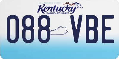 KY license plate 088VBE