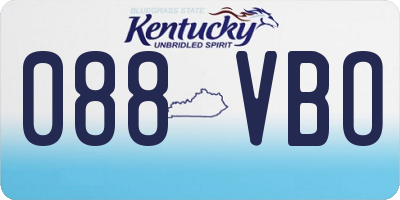 KY license plate 088VBO