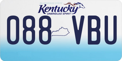 KY license plate 088VBU