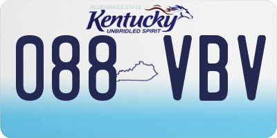 KY license plate 088VBV