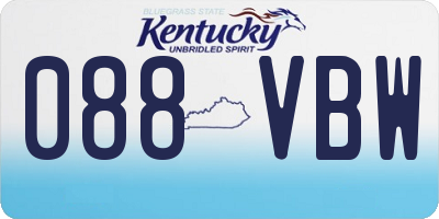 KY license plate 088VBW