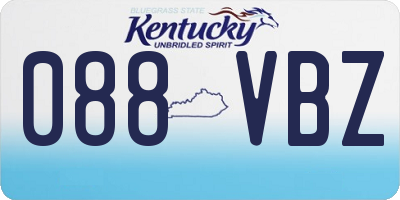 KY license plate 088VBZ