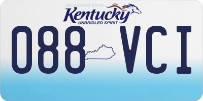 KY license plate 088VCI
