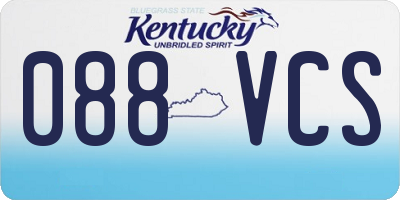 KY license plate 088VCS