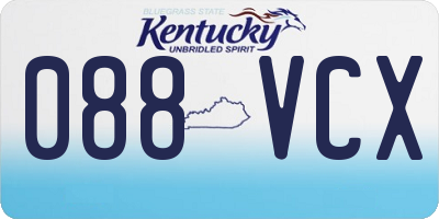 KY license plate 088VCX