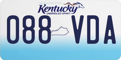 KY license plate 088VDA