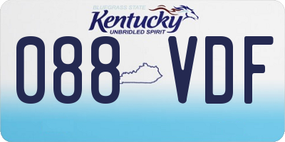 KY license plate 088VDF