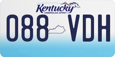KY license plate 088VDH
