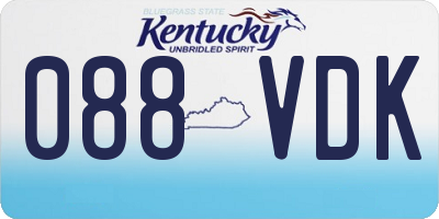 KY license plate 088VDK