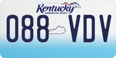 KY license plate 088VDV
