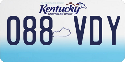 KY license plate 088VDY