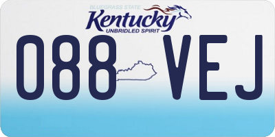 KY license plate 088VEJ