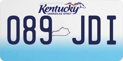 KY license plate 089JDI