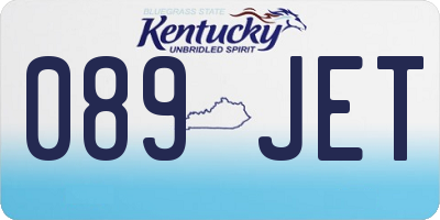 KY license plate 089JET