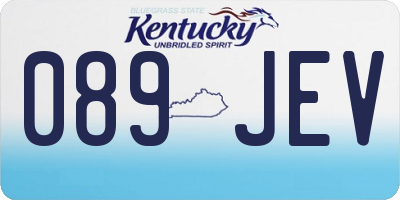 KY license plate 089JEV