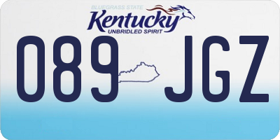 KY license plate 089JGZ