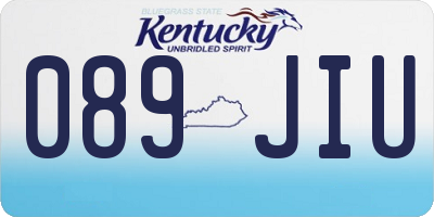 KY license plate 089JIU