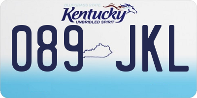 KY license plate 089JKL