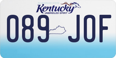 KY license plate 089JOF