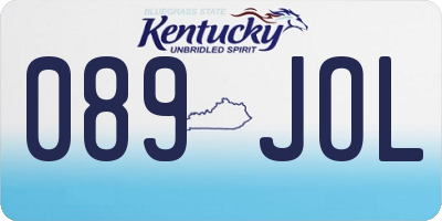 KY license plate 089JOL