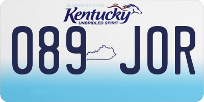 KY license plate 089JOR