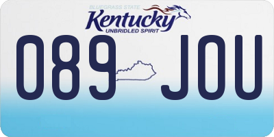 KY license plate 089JOU