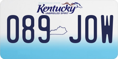 KY license plate 089JOW