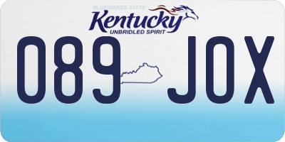 KY license plate 089JOX