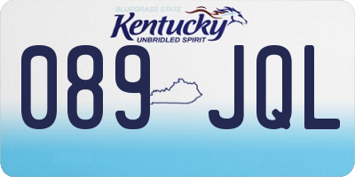 KY license plate 089JQL