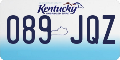 KY license plate 089JQZ