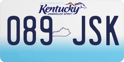 KY license plate 089JSK