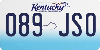 KY license plate 089JSO