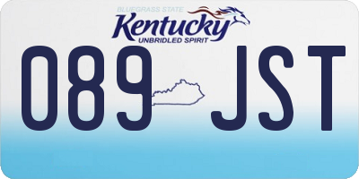 KY license plate 089JST
